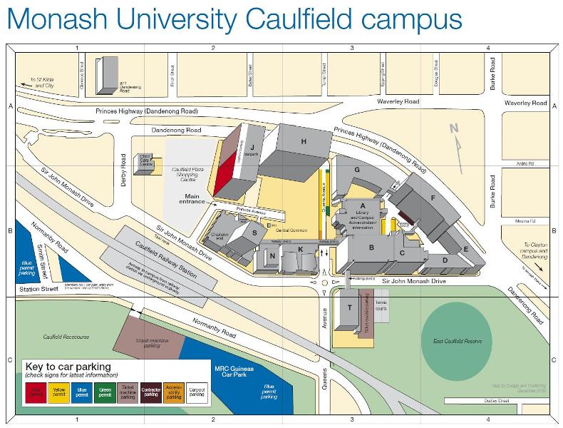 Caulfield campus map