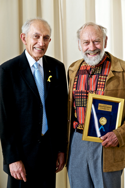 Professor Michael Alpers (right) with the Governor of Victoria, Professor David de Krester AC