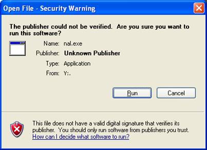Security warning
